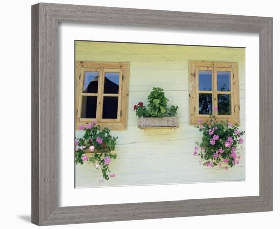 Windows of One of Unique Village Architecture Houses in Vlkolinec Village, Velka Fatra Mountains-Richard Nebesky-Framed Photographic Print