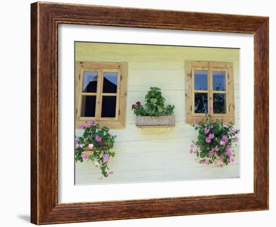 Windows of One of Unique Village Architecture Houses in Vlkolinec Village, Velka Fatra Mountains-Richard Nebesky-Framed Photographic Print