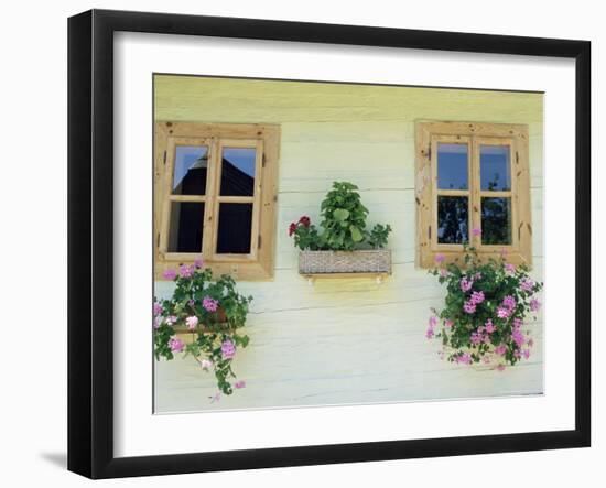 Windows of One of Unique Village Architecture Houses in Vlkolinec Village, Velka Fatra Mountains-Richard Nebesky-Framed Photographic Print