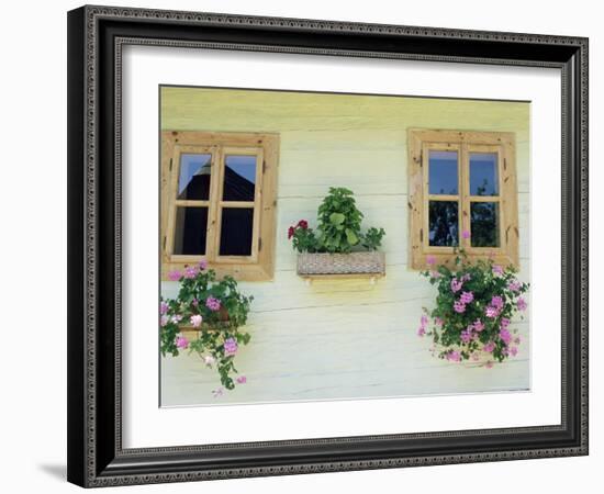 Windows of One of Unique Village Architecture Houses in Vlkolinec Village, Velka Fatra Mountains-Richard Nebesky-Framed Photographic Print