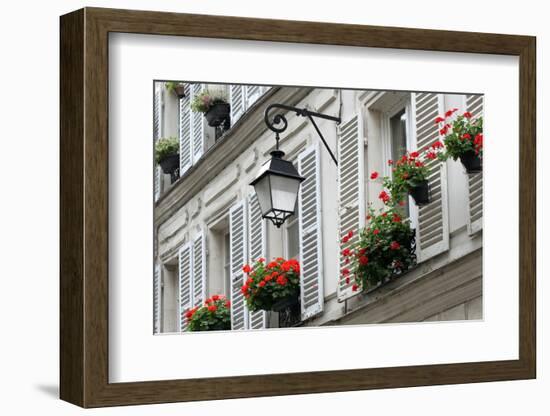 Windows with Shutters of Old Buildings on Montmartre, Paris.-DenysKuvaiev-Framed Photographic Print
