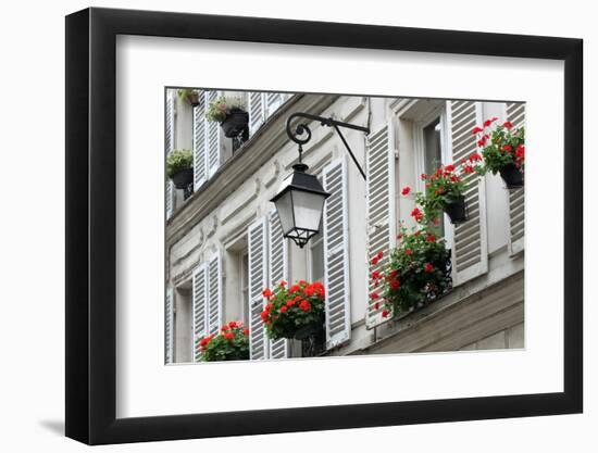 Windows with Shutters of Old Buildings on Montmartre, Paris.-DenysKuvaiev-Framed Photographic Print