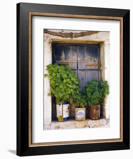 Windowsill, Paleohora, Crete, Greece-Peter Ryan-Framed Photographic Print