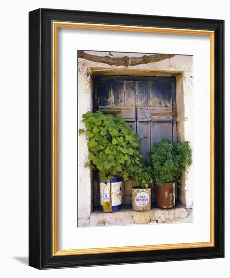 Windowsill, Paleohora, Crete, Greece-Peter Ryan-Framed Photographic Print