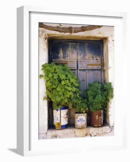 Windowsill, Paleohora, Crete, Greece-Peter Ryan-Framed Photographic Print