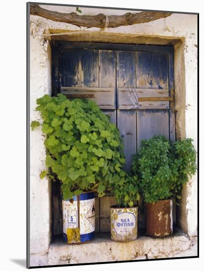 Windowsill, Paleohora, Crete, Greece-Peter Ryan-Mounted Photographic Print