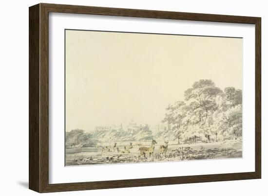 Windsor Castle and Park with Deer-J. M. W. Turner-Framed Giclee Print