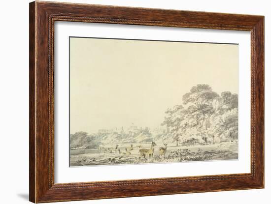 Windsor Castle and Park with Deer-J. M. W. Turner-Framed Giclee Print