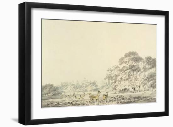 Windsor Castle and Park with Deer-J. M. W. Turner-Framed Giclee Print