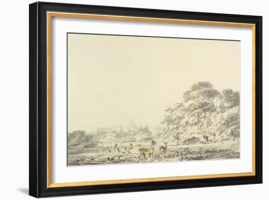 Windsor Castle and Park with Deer-J. M. W. Turner-Framed Giclee Print