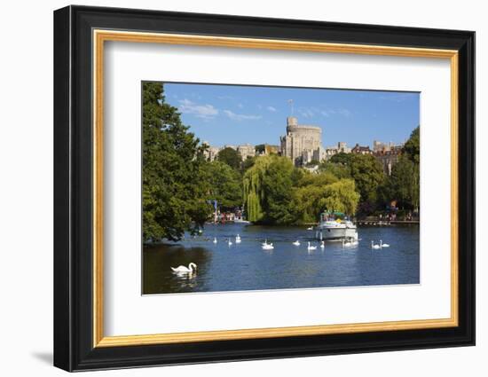 Windsor Castle and River Thames, Windsor, Berkshire, England, United Kingdom, Europe-Stuart Black-Framed Photographic Print