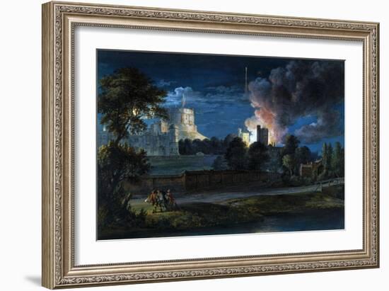 Windsor Castle from Datchet Lane on a Rejoicing Night-Paul Sandby-Framed Giclee Print