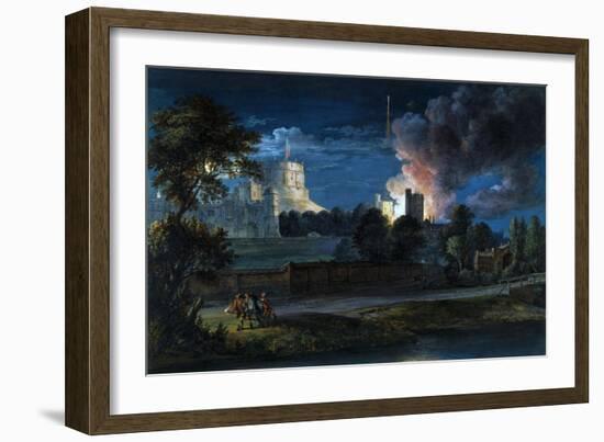 Windsor Castle from Datchet Lane on a Rejoicing Night-Paul Sandby-Framed Giclee Print