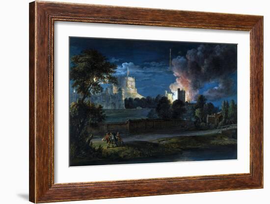 Windsor Castle from Datchet Lane on a Rejoicing Night-Paul Sandby-Framed Giclee Print