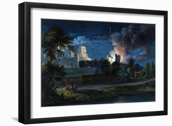 Windsor Castle from Datchet Lane on a Rejoicing Night-Paul Sandby-Framed Giclee Print