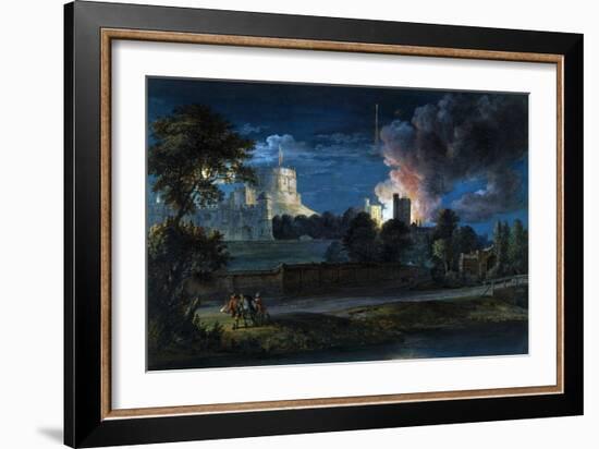 Windsor Castle from Datchet Lane on a Rejoicing Night-Paul Sandby-Framed Giclee Print