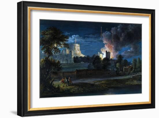 Windsor Castle from Datchet Lane on a Rejoicing Night-Paul Sandby-Framed Giclee Print