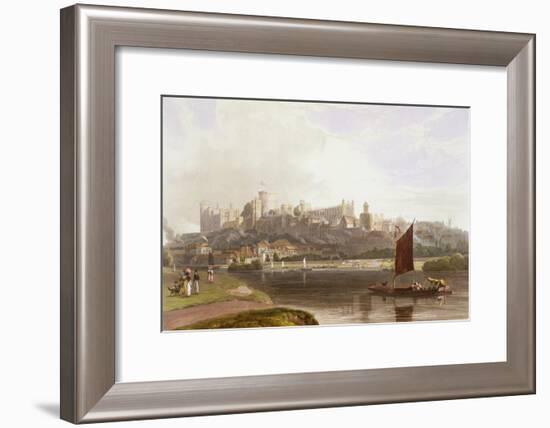 Windsor Castle, River Meadow on Thames, from Views of Windsor, Eton and Virginia Water, c.1827-30-Thomas & William Daniell-Framed Giclee Print