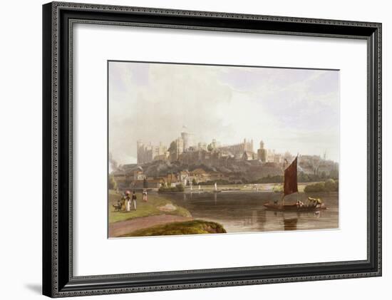 Windsor Castle, River Meadow on Thames, from Views of Windsor, Eton and Virginia Water, c.1827-30-Thomas & William Daniell-Framed Giclee Print