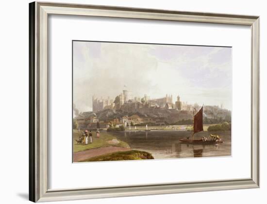 Windsor Castle, River Meadow on Thames, from Views of Windsor, Eton and Virginia Water, c.1827-30-Thomas & William Daniell-Framed Giclee Print