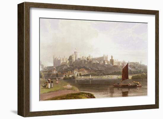 Windsor Castle, River Meadow on Thames, from Views of Windsor, Eton and Virginia Water, c.1827-30-Thomas & William Daniell-Framed Giclee Print