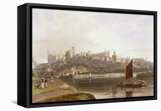 Windsor Castle, River Meadow on Thames, from Views of Windsor, Eton and Virginia Water, c.1827-30-Thomas & William Daniell-Framed Premier Image Canvas