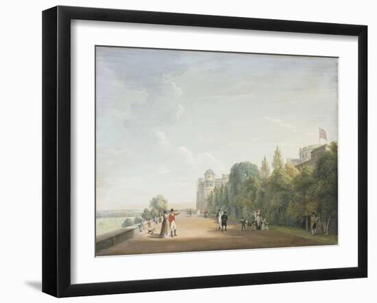 Windsor Castle: the North Terrace Looking East, with Elegant Figures, 1803-Paul Sandby-Framed Giclee Print