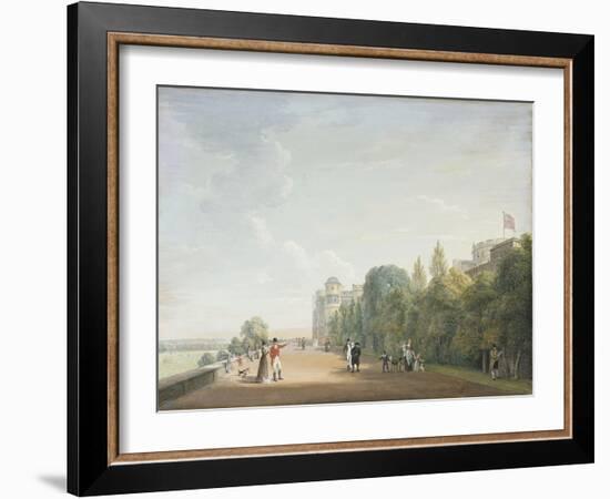 Windsor Castle: the North Terrace Looking East, with Elegant Figures, 1803-Paul Sandby-Framed Giclee Print