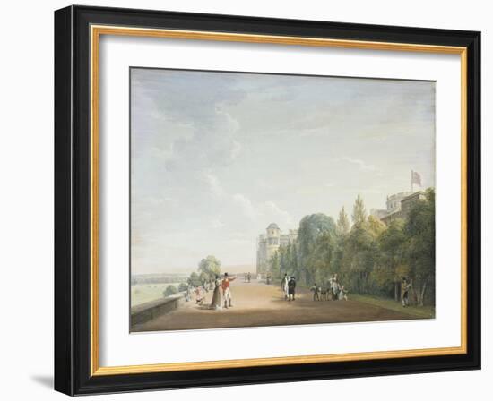 Windsor Castle: the North Terrace Looking East, with Elegant Figures, 1803-Paul Sandby-Framed Giclee Print