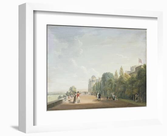 Windsor Castle: the North Terrace Looking East, with Elegant Figures, 1803-Paul Sandby-Framed Giclee Print