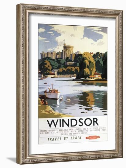 Windsor, England - British Railways Windsor Castle Thames Poster-Lantern Press-Framed Premium Giclee Print