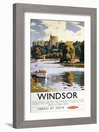 Windsor, England - British Railways Windsor Castle Thames Poster-Lantern Press-Framed Premium Giclee Print