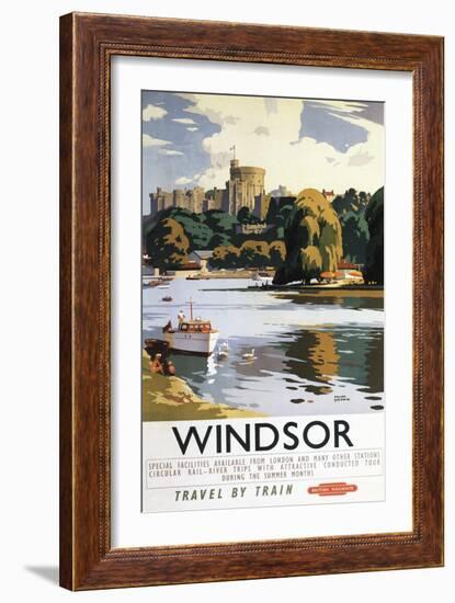 Windsor, England - British Railways Windsor Castle Thames Poster-Lantern Press-Framed Premium Giclee Print