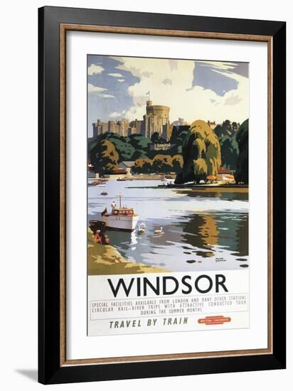 Windsor, England - British Railways Windsor Castle Thames Poster-Lantern Press-Framed Premium Giclee Print