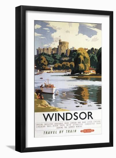 Windsor, England - British Railways Windsor Castle Thames Poster-Lantern Press-Framed Premium Giclee Print