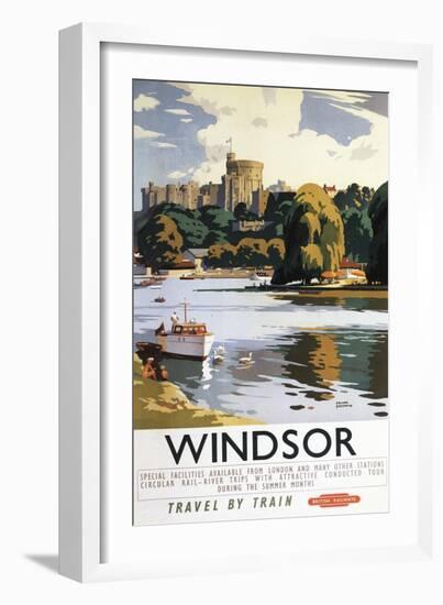 Windsor, England - British Railways Windsor Castle Thames Poster-Lantern Press-Framed Premium Giclee Print
