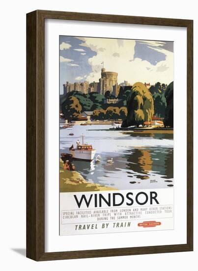 Windsor, England - British Railways Windsor Castle Thames Poster-Lantern Press-Framed Art Print