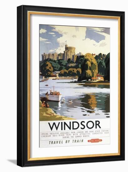 Windsor, England - British Railways Windsor Castle Thames Poster-Lantern Press-Framed Art Print