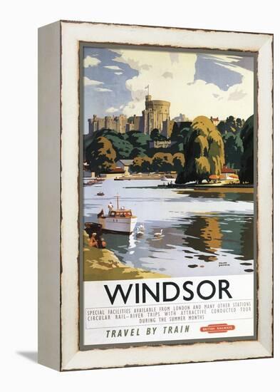 Windsor, England - British Railways Windsor Castle Thames Poster-Lantern Press-Framed Stretched Canvas