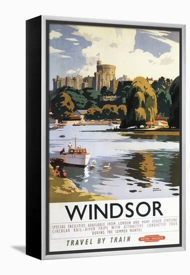 Windsor, England - British Railways Windsor Castle Thames Poster-Lantern Press-Framed Stretched Canvas