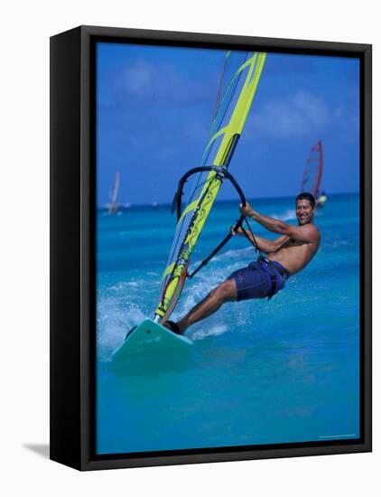 Windsurfer, Aruba, Caribbean-Robin Hill-Framed Premier Image Canvas