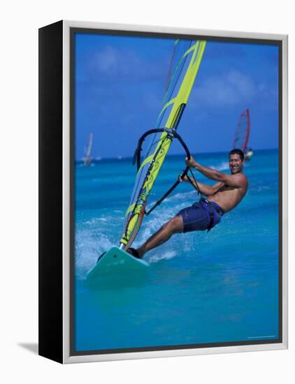 Windsurfer, Aruba, Caribbean-Robin Hill-Framed Premier Image Canvas