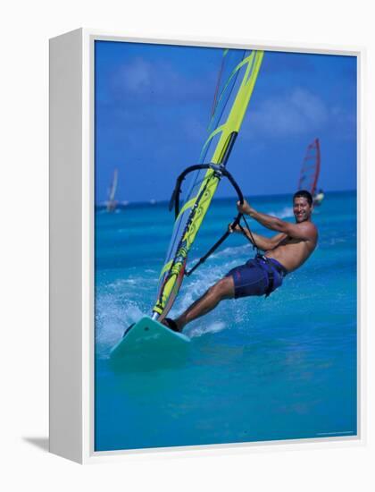 Windsurfer, Aruba, Caribbean-Robin Hill-Framed Premier Image Canvas