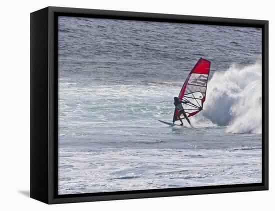 Windsurfer, Hookipa Beach Park, Maui, Hawaii, USA-Cathy & Gordon Illg-Framed Premier Image Canvas