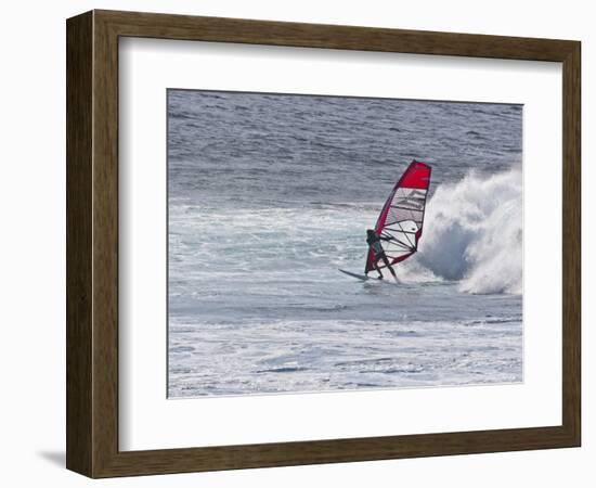 Windsurfer, Hookipa Beach Park, Maui, Hawaii, USA-Cathy & Gordon Illg-Framed Photographic Print