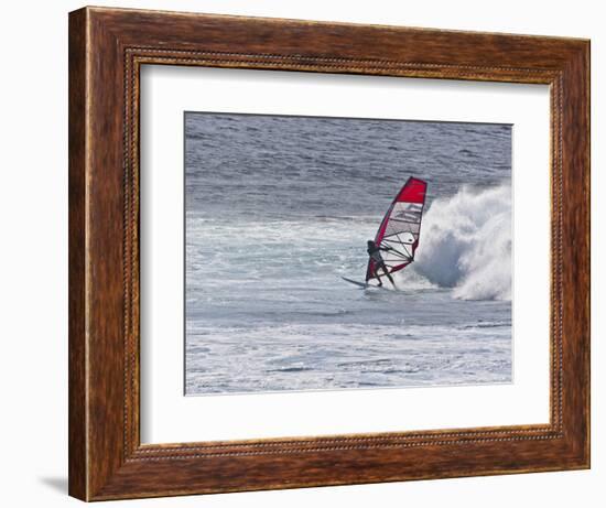 Windsurfer, Hookipa Beach Park, Maui, Hawaii, USA-Cathy & Gordon Illg-Framed Photographic Print