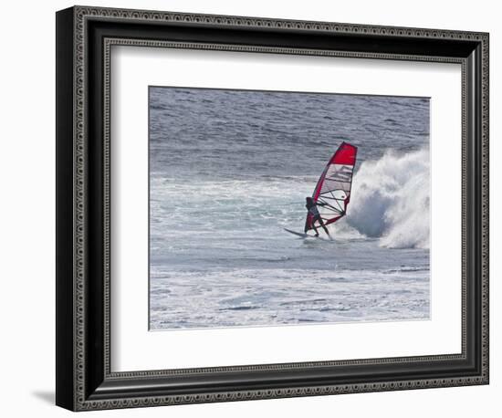 Windsurfer, Hookipa Beach Park, Maui, Hawaii, USA-Cathy & Gordon Illg-Framed Photographic Print