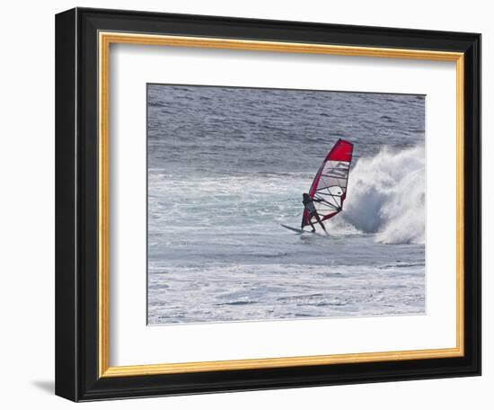 Windsurfer, Hookipa Beach Park, Maui, Hawaii, USA-Cathy & Gordon Illg-Framed Photographic Print