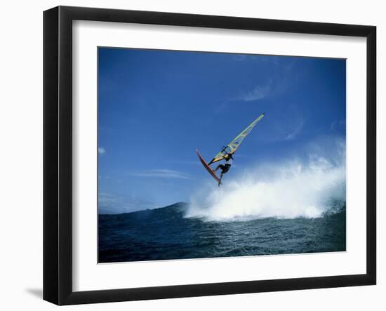 Windsurfer in Midair-null-Framed Photographic Print