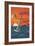 Windsurfers and Sunset-Lantern Press-Framed Art Print